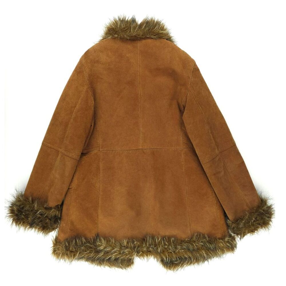 WILSONS LEATHER Suede Penny Lane Fur Afghan Jacket 70s Boho Downtown Girl Boho - Picture 7 of 14